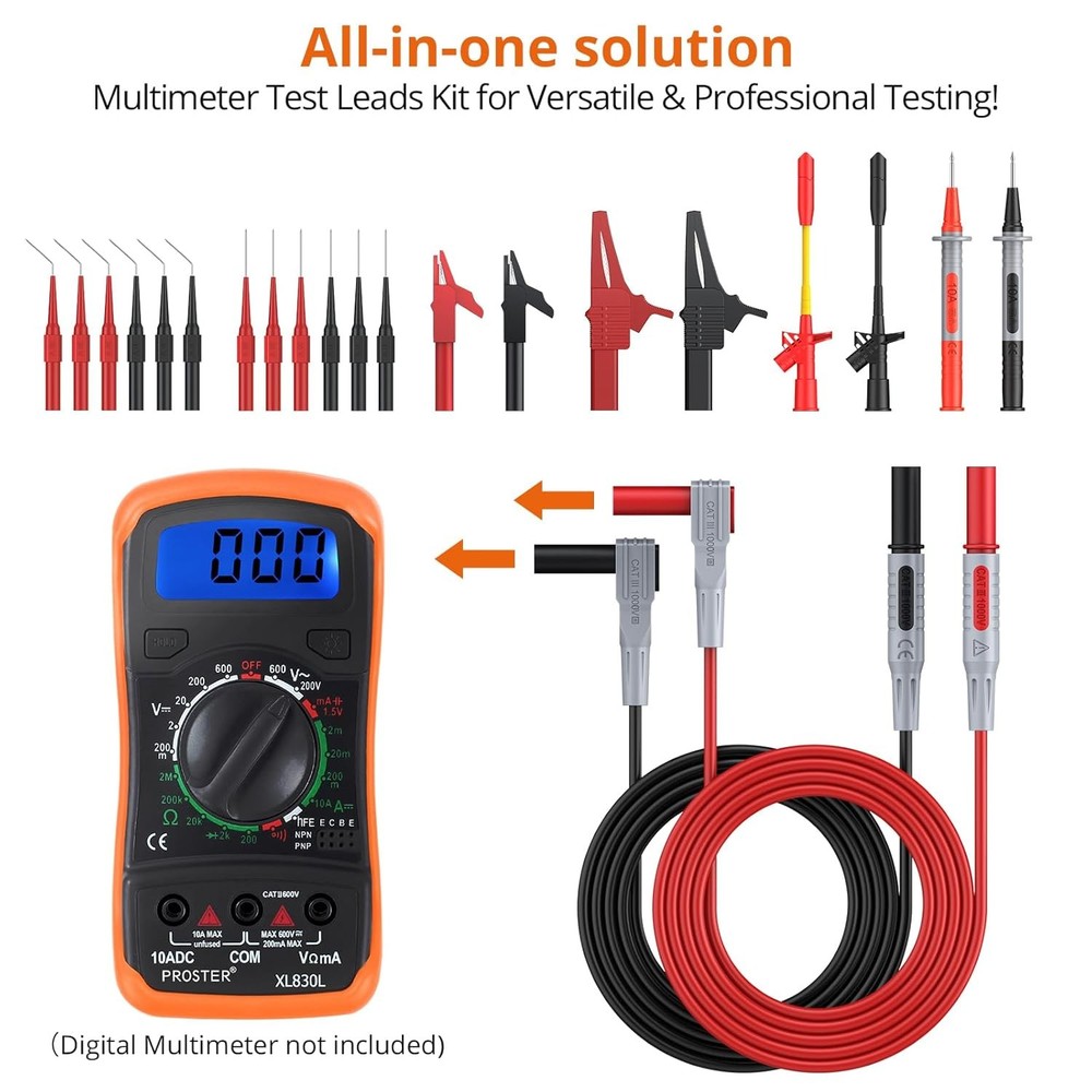 Multimeter Test Leads Kit 26pcs - Multi Testers Replace... Fast USA SHIP