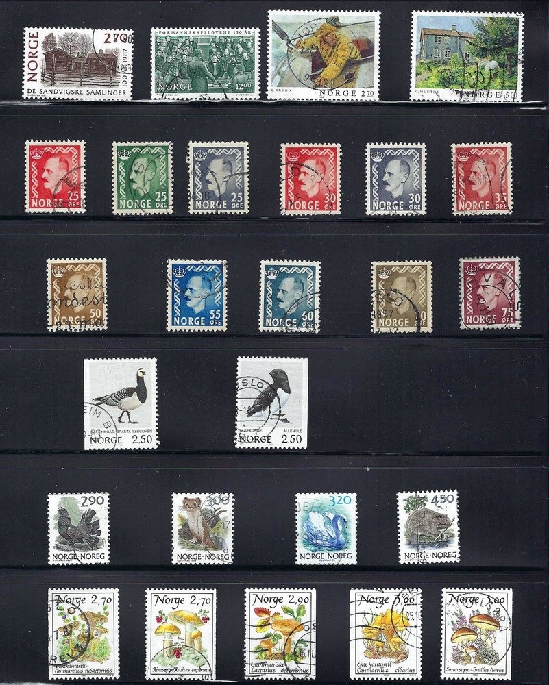NORWAY Stamps Used - 75 Different - Nice Selection - Great Value-Take a Look