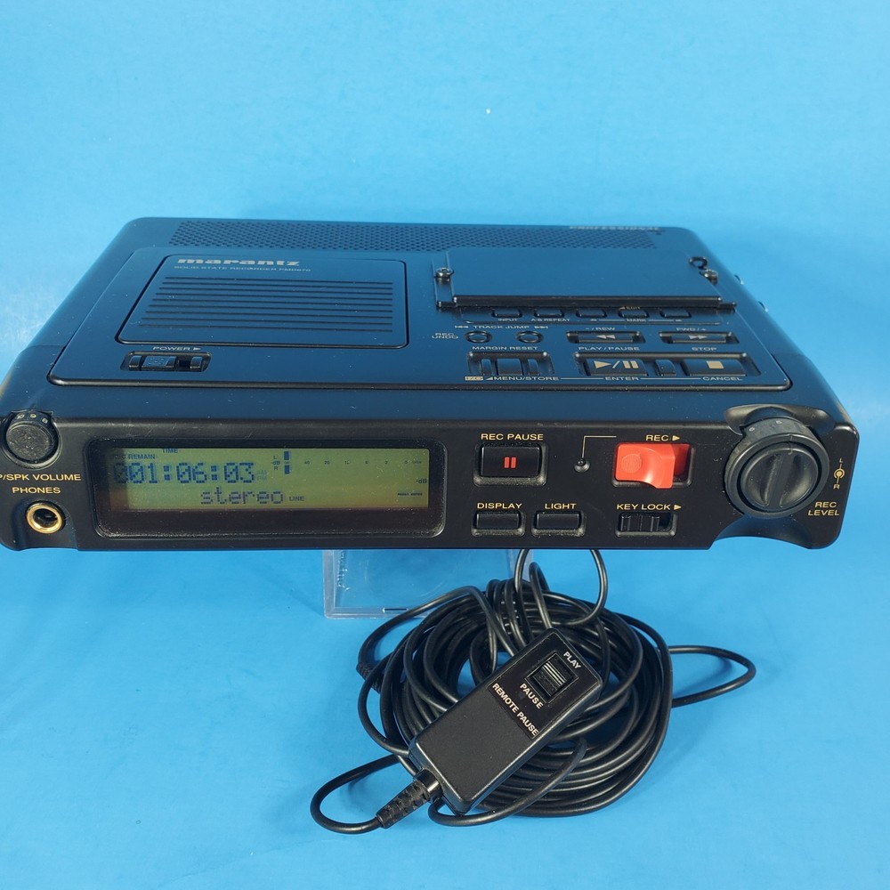 Marantz Solid State Recorder PMD670 U1B Power Cord play/pause Control Flash Card