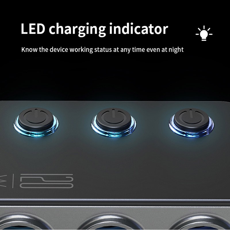 8in1 Multi Socket Car Cigarette Lighter Splitter QC3.0 PD USB/C Charger Adapter