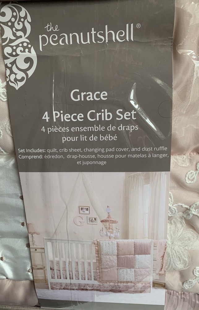 The Peanutshell Grace 3 Piece Crib Bedding Set