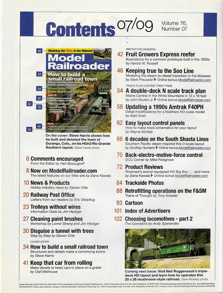 Model Railroader Magazine 2009 July