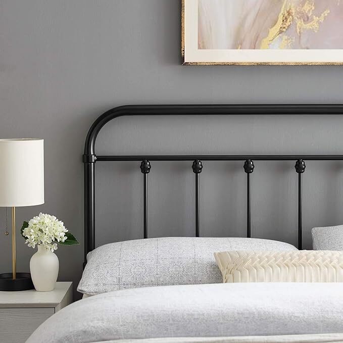 Modway MOD-6155-BLK Sage King Metal Headboard, Black