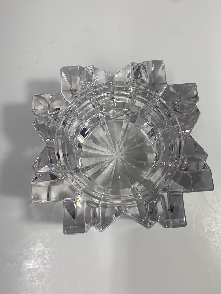 VTG 5" Heavy Crystal Candle Holder Star Pattern