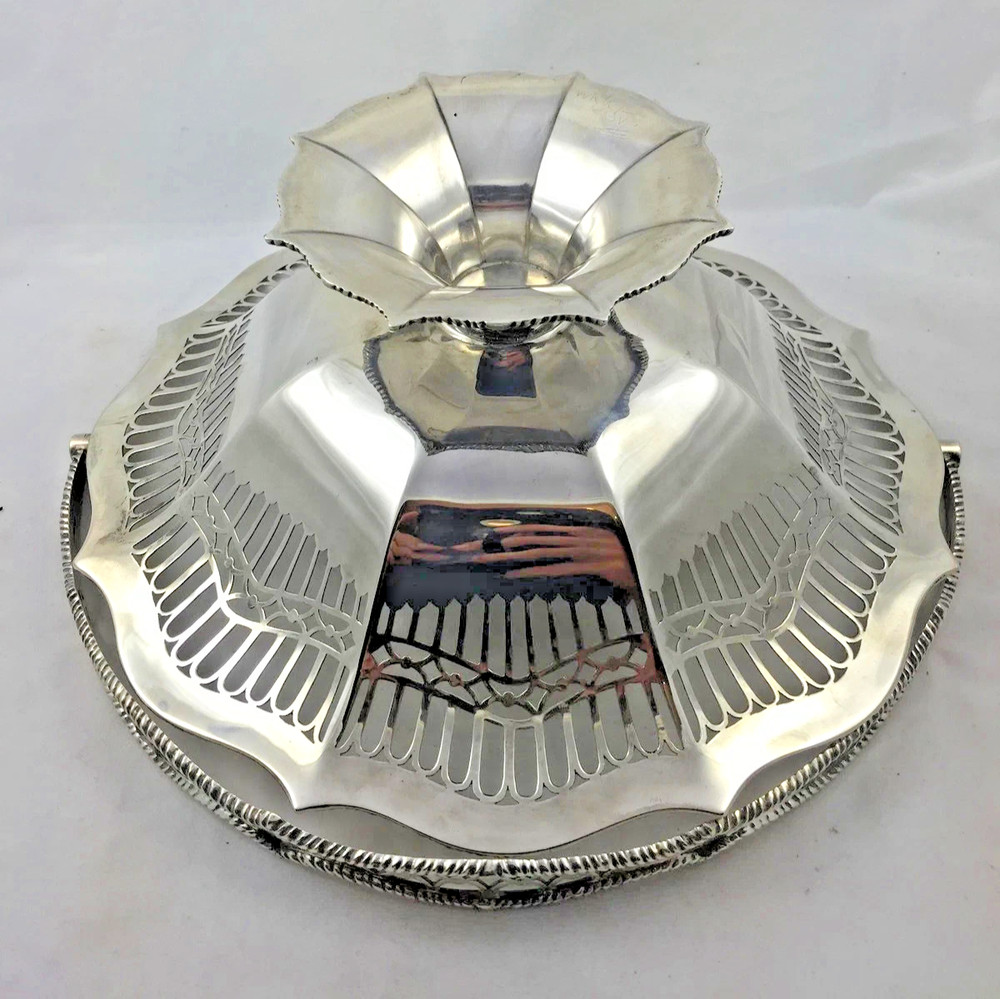 Hallmarked Large Solid Silver Basket By William Hutton & Sons 1917 525g