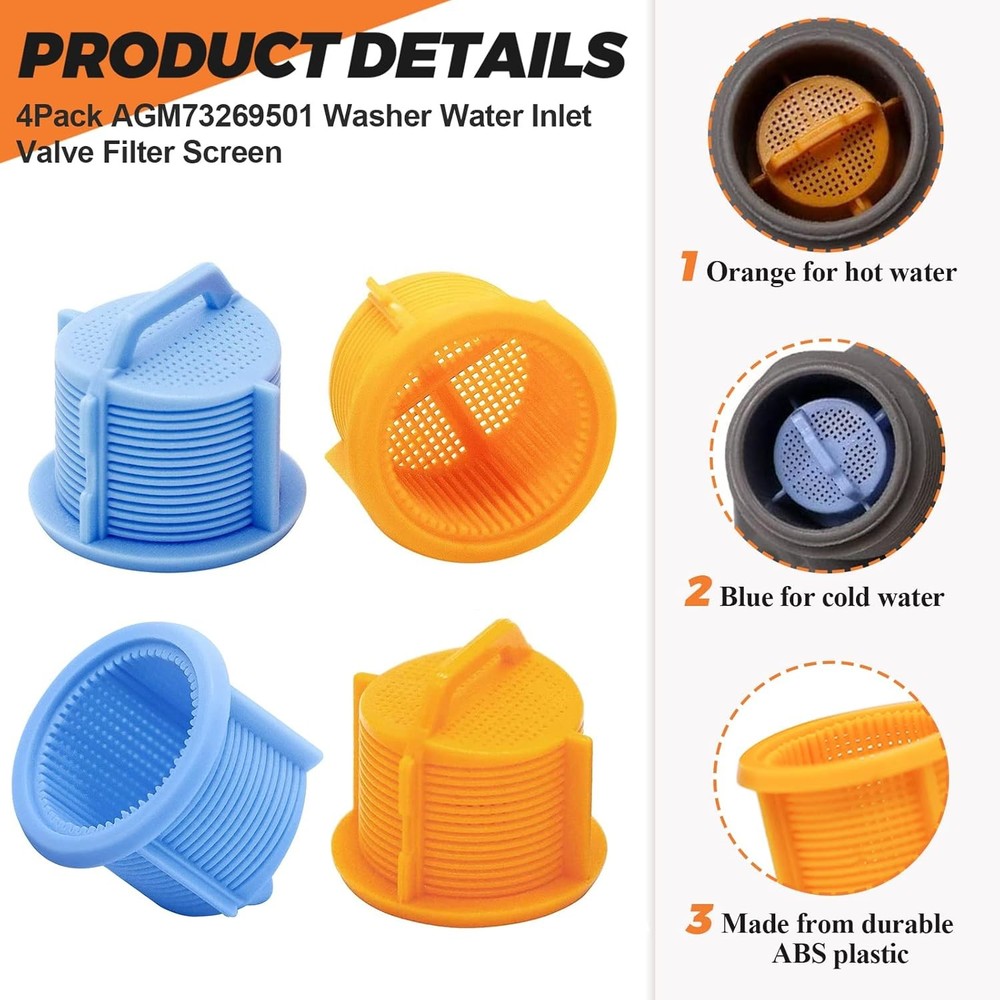 Replacement Washer Water Inlet Valve Filter Screen for Washing Machine