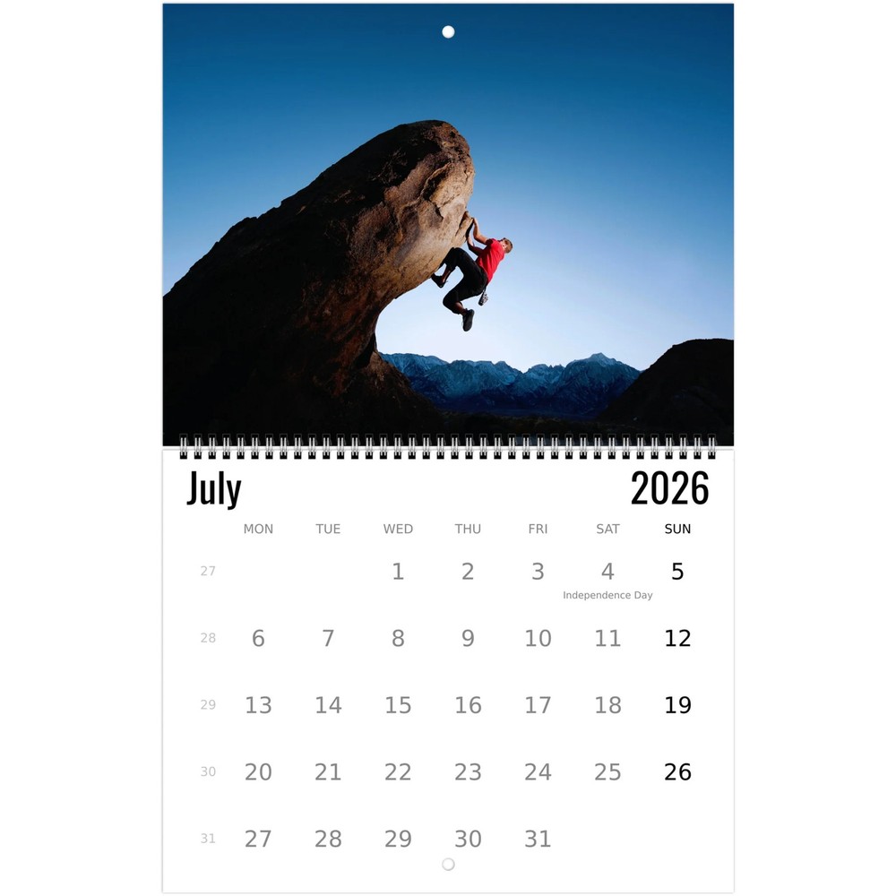 Rock Climbing Wall Calendar 2026
