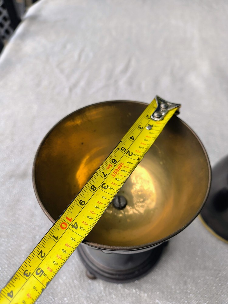 11" Brass and Metal Egg Decor Footed Stand