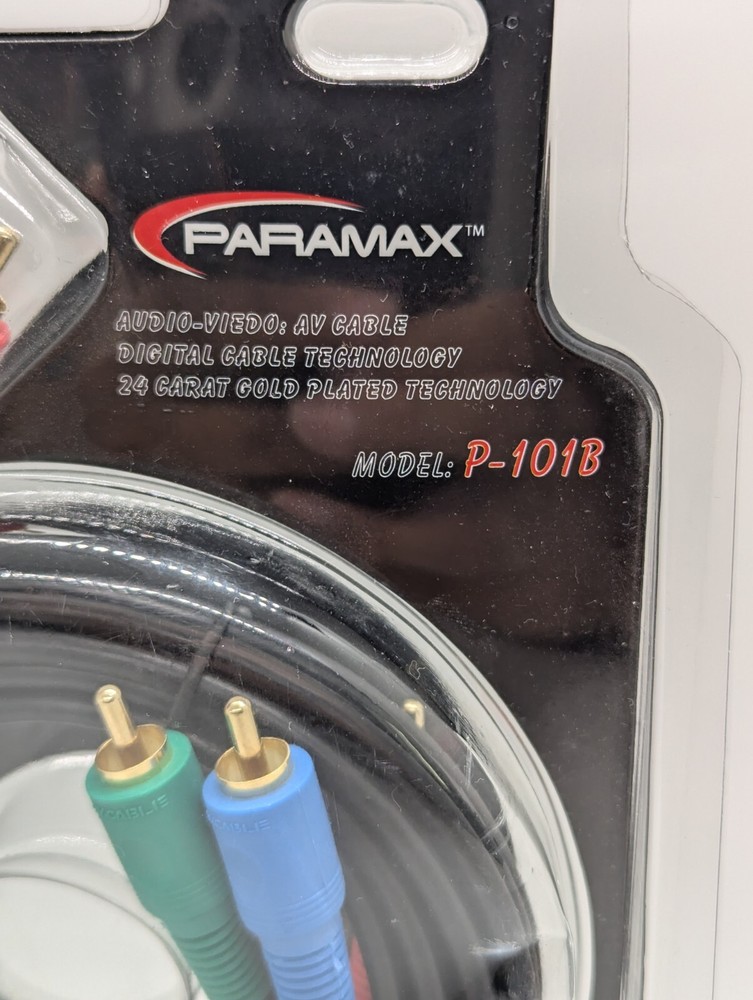Paramax P-101B AV Cables 24 Carat Gold Plated Technology - New