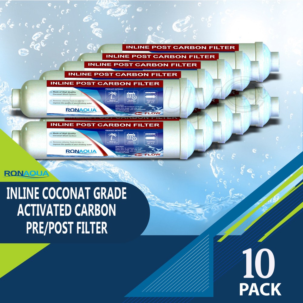 Inline Coconut Grade Activated Carbon Pre/Post Filter Set of 10