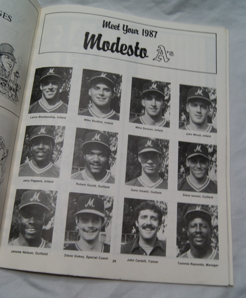 1987 modesto a's official souvenir program unscored