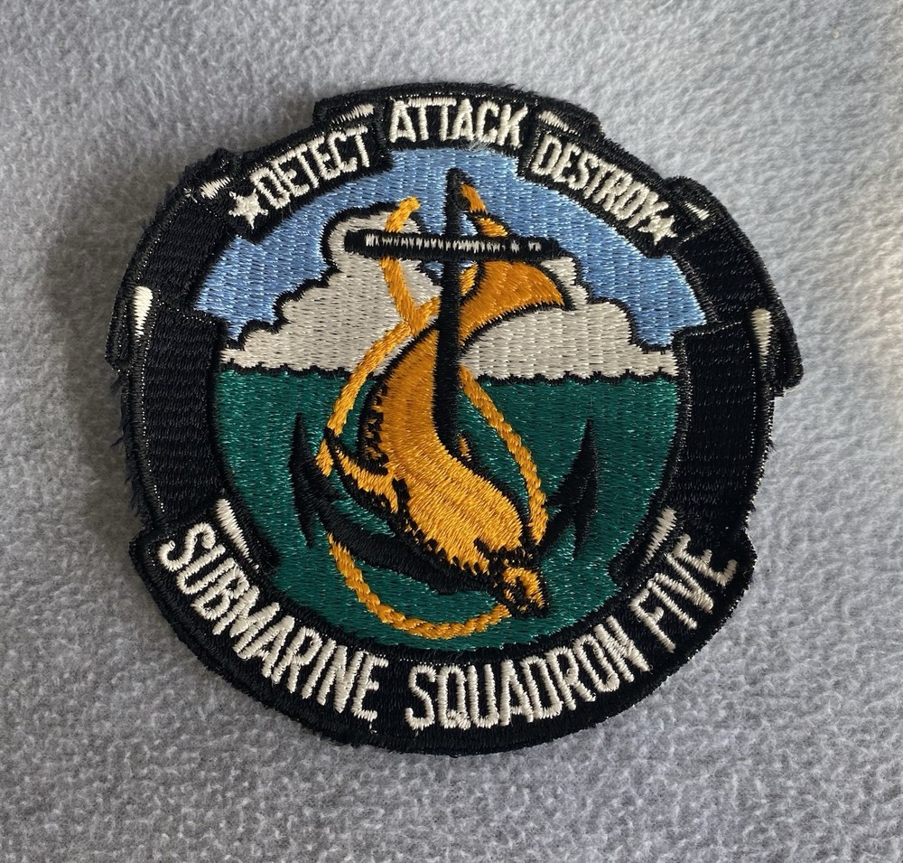 Original 1970's CSS COMSUBRON 5 Commander Submarine Squadron 5 Navy Ship Patch