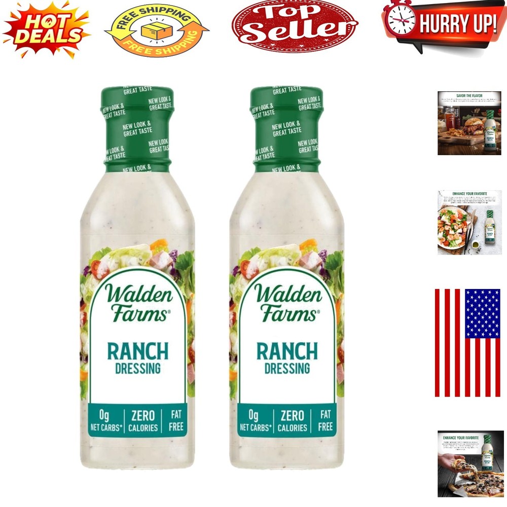 Zero-Calorie Keto-Friendly Ranch Dressing - 2 Pack