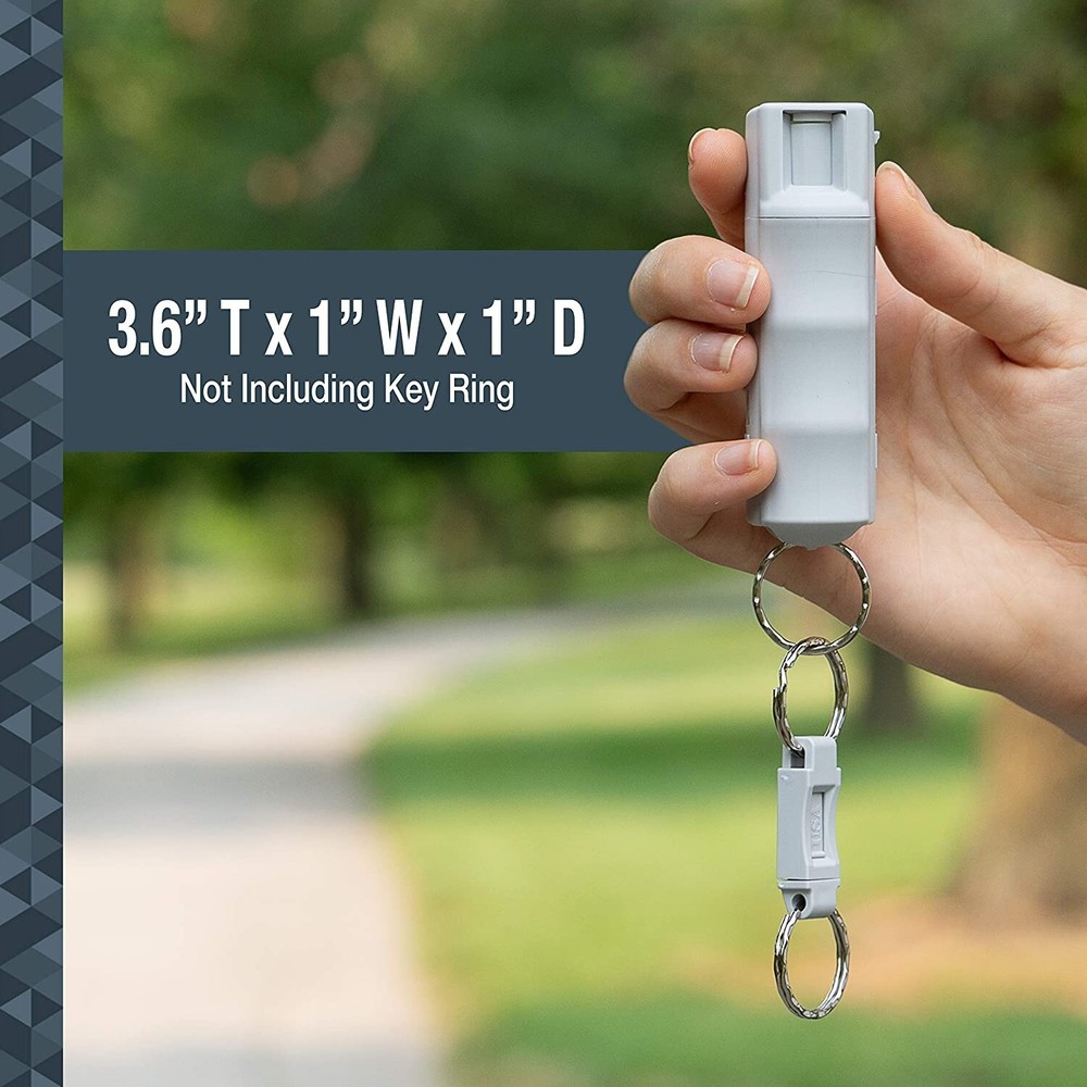 Sabre Pepper Spray with Quick Release Key Ring Grey
