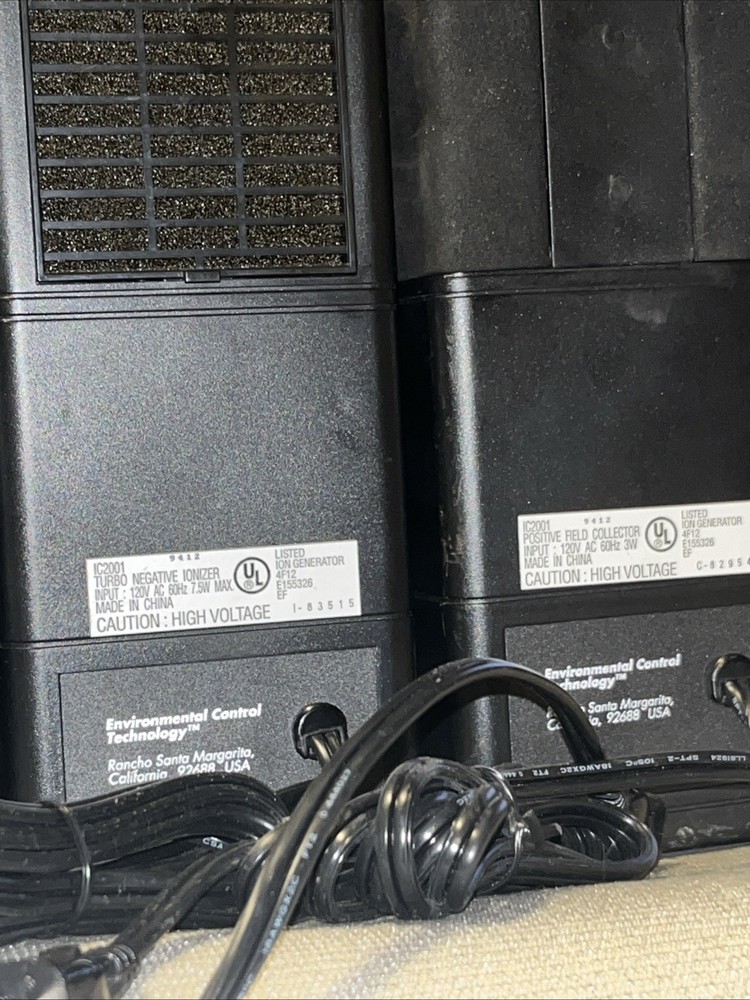 ECT Environmental Control Technology IC2001 Portable Ion Generator Purifier Set