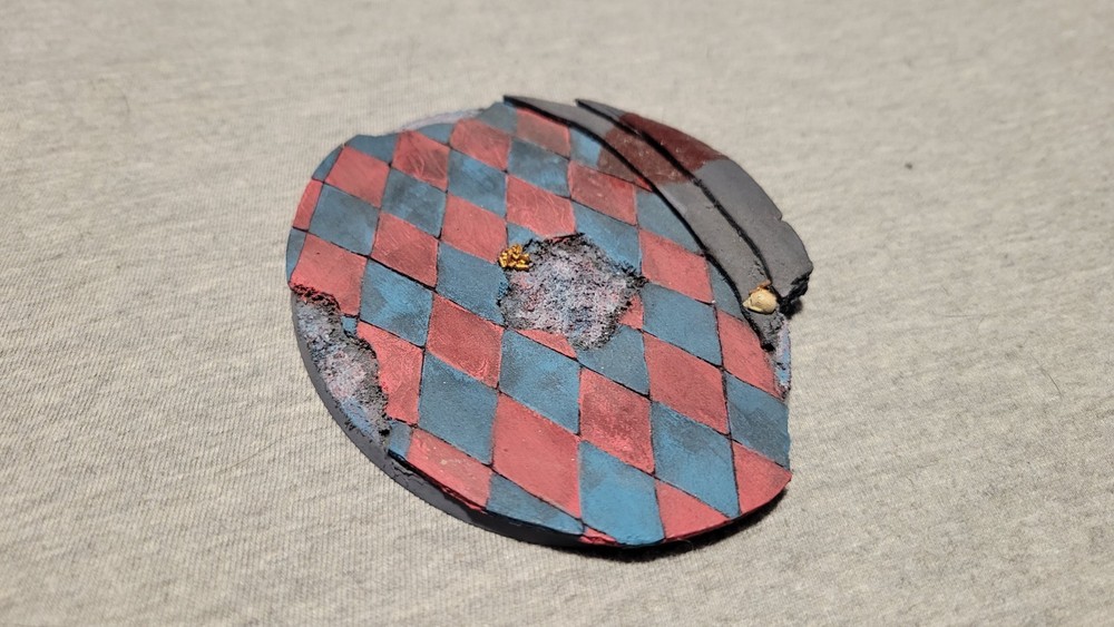 Custom 120mm Oval Base - Harlequin Pattern/Theme - Tabletop - Miniatures