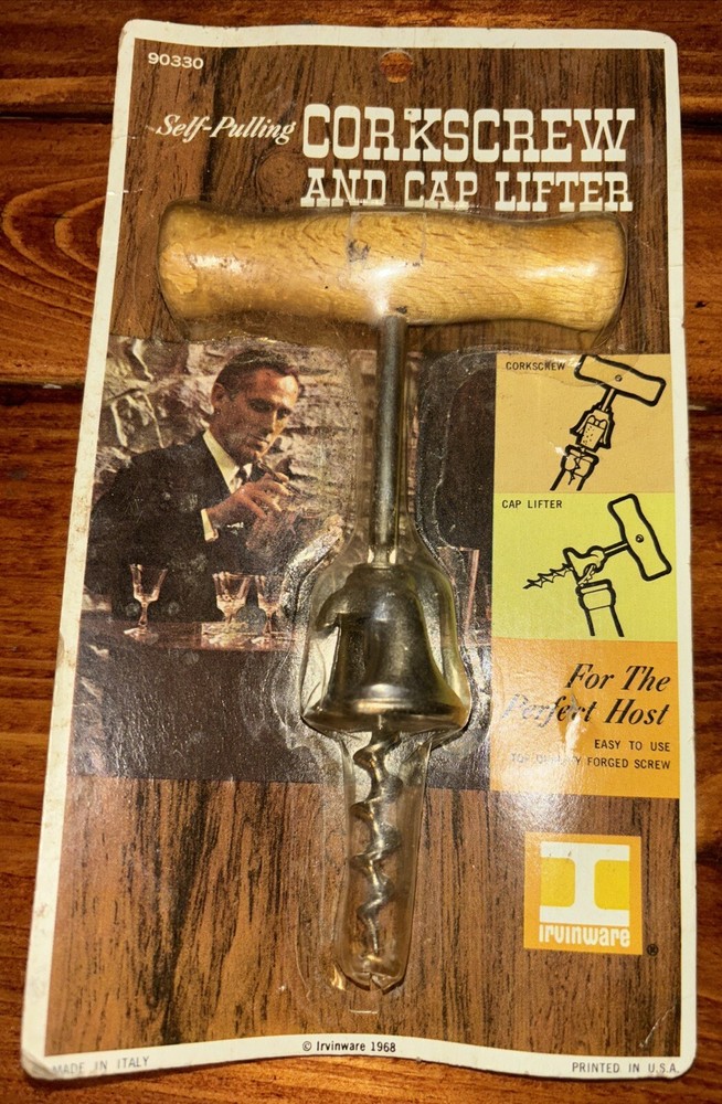 Irvinware Self-Pulling Corkscrew And Cap Lifter 1968