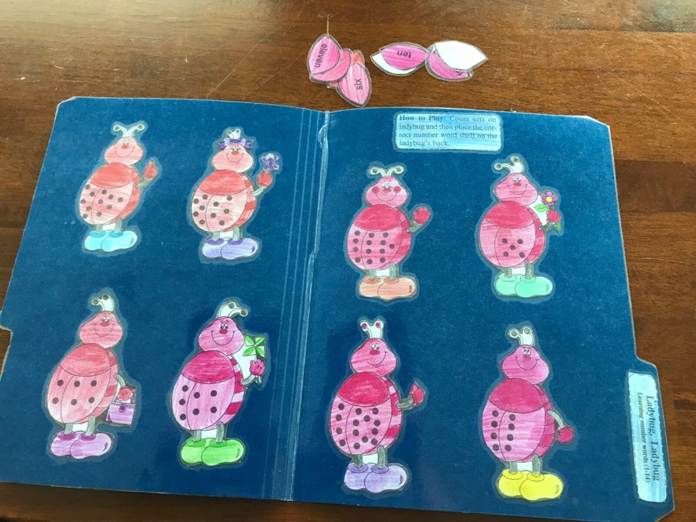 Ladybug, Ladybug! Number Sets grade K math file folder game teacher resource