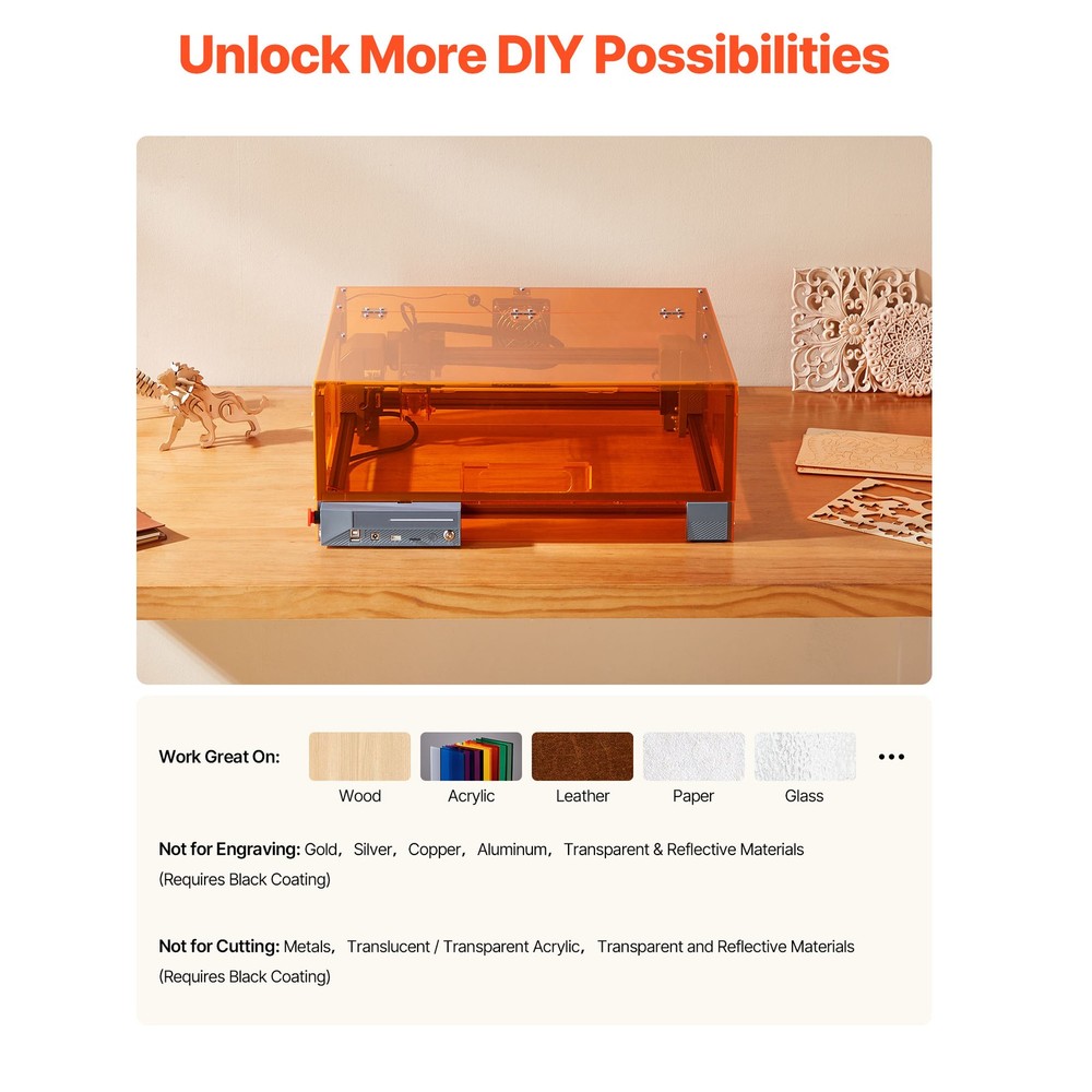 Uimoso 20W Laser Engraving Machine with Protective Enclosure, Class 1