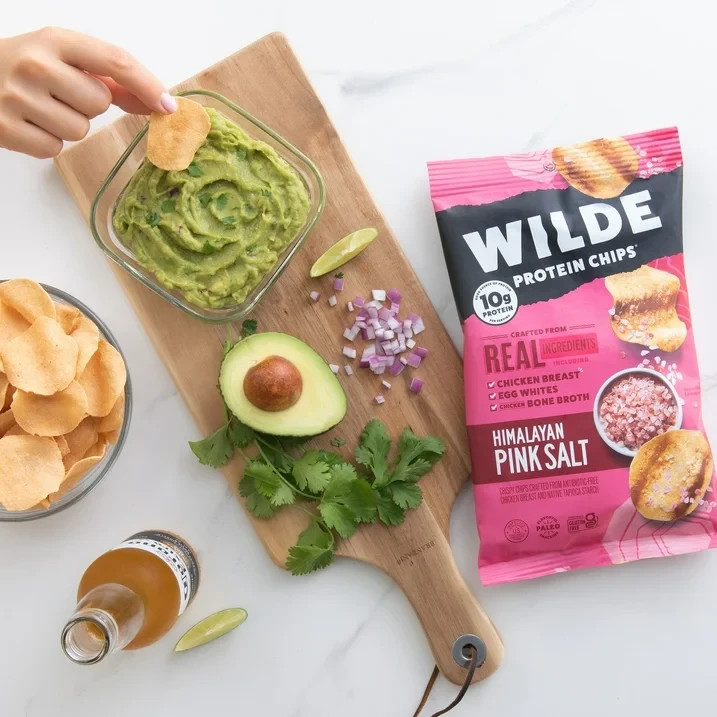 WILDE Protein Chips Himalayan Pink Salt, Thin Crispy High Protein,4.0 Oz