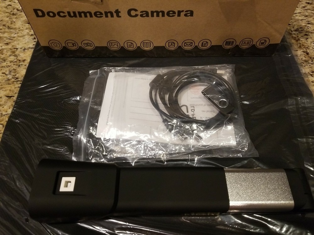 Document Camera Scanner Visual Presenter w/ Mat, LED Light, Microphone Portable