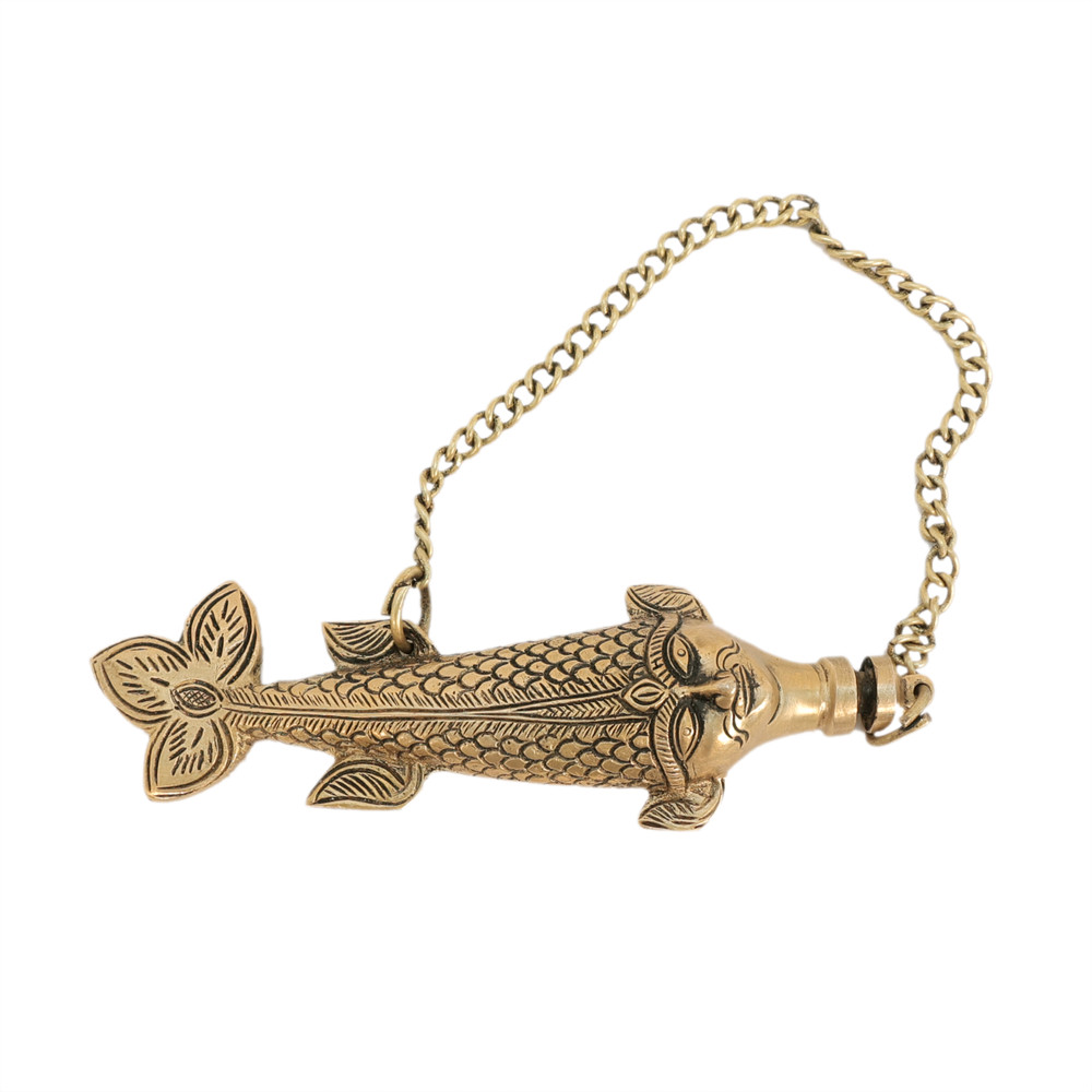 Brass Fish Surmadani – Traditional Kohl Container