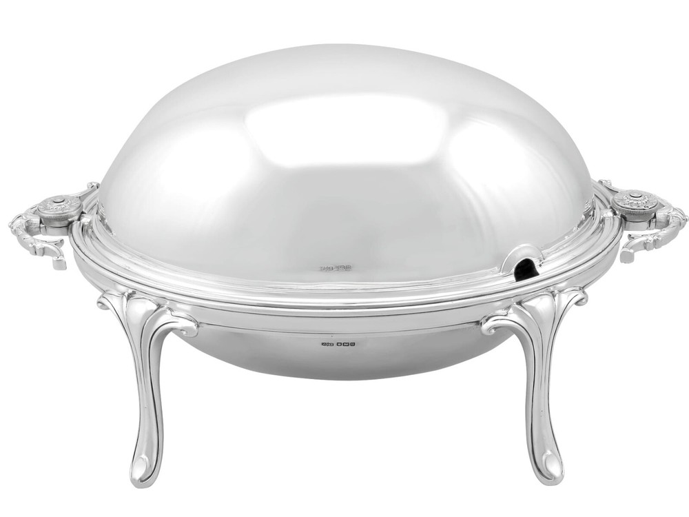 Antique George V Sterling Silver Breakfast / Warming Dish