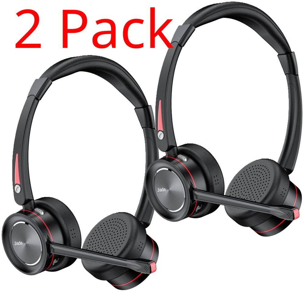 2 PK Wireless Headset with Microphone Noise Cancelling Trucker Bluetooth Headset