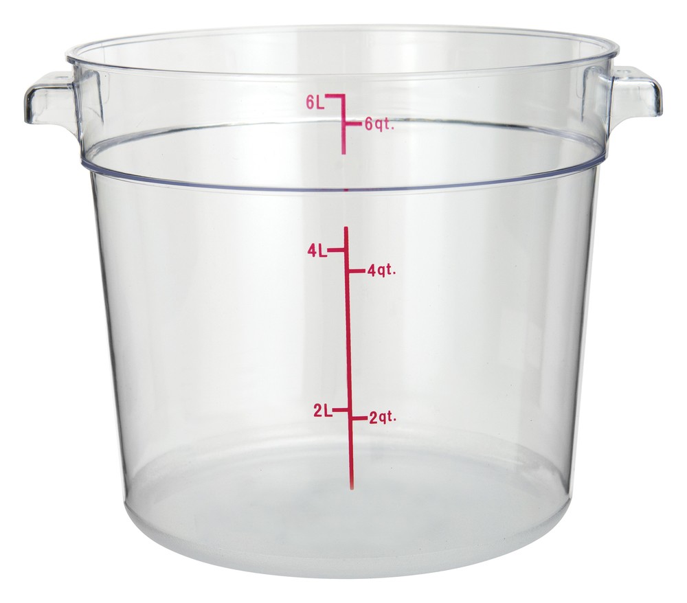 6qt Round Storage Container, Clear, PC (12 Each)