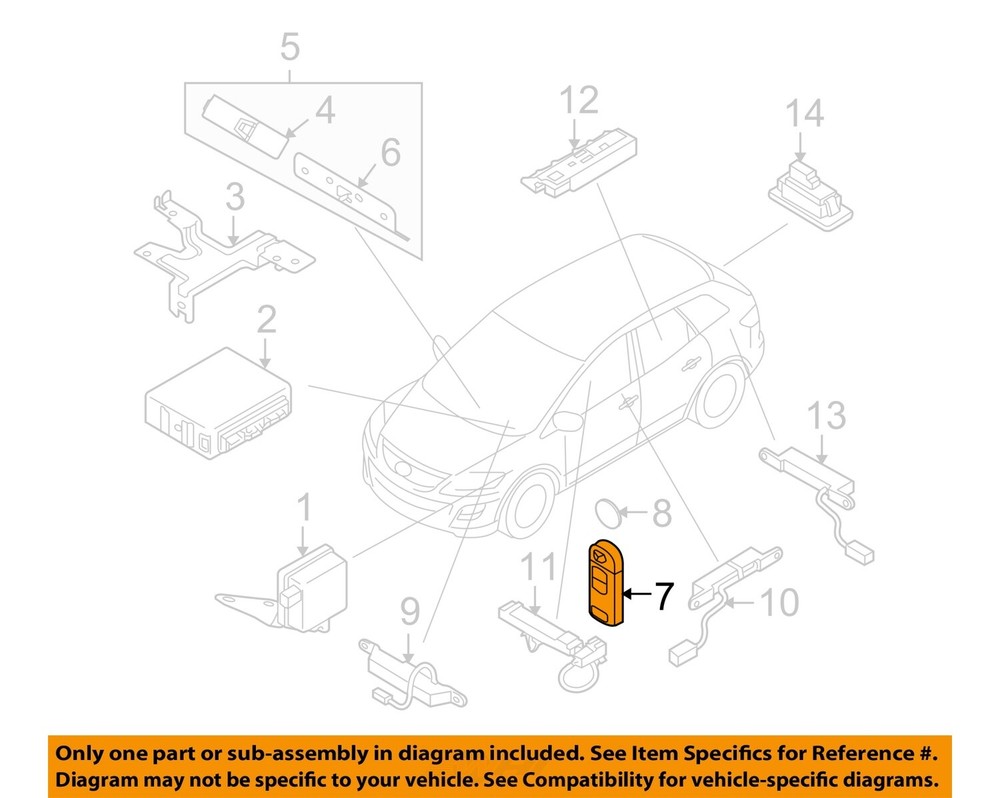 MAZDA OEM 10-15 CX-9 Electrical Keyless Entry Components-Transmitter EHY5675RYA