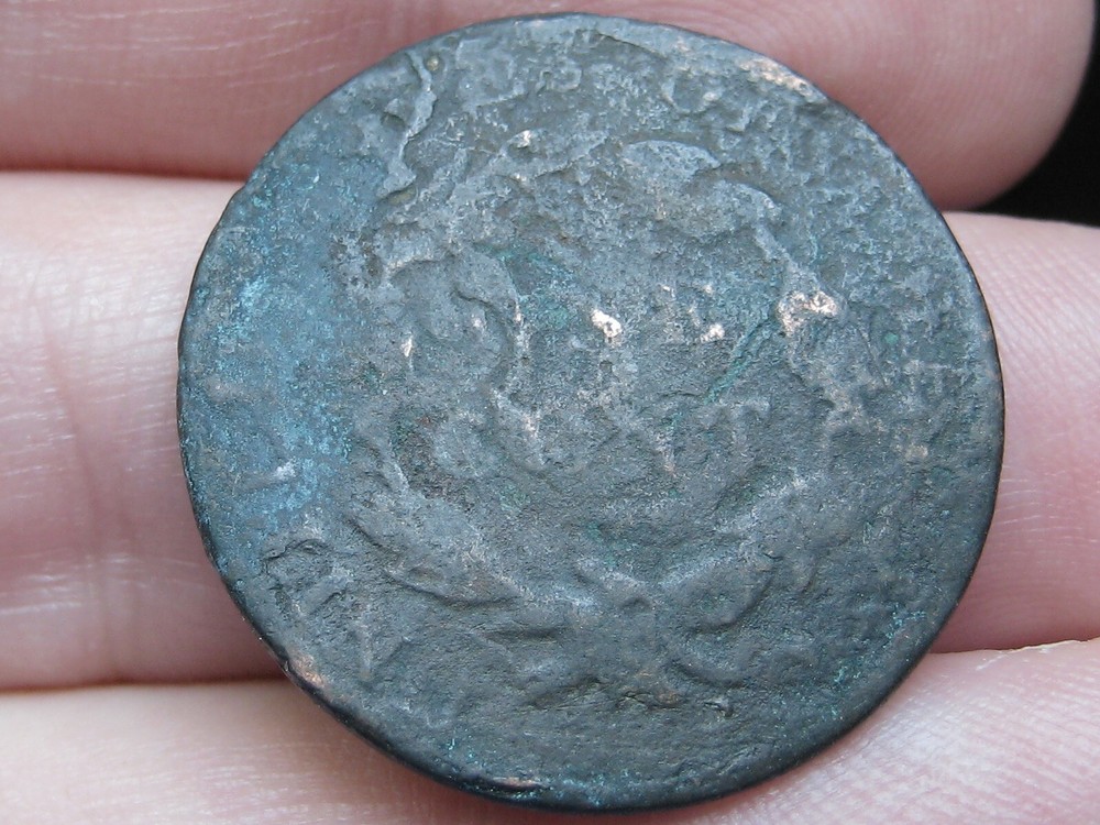 1827 Matron Head Large Cent Penny- Shipwreck Effect, Thin Planchet- 7.1 Grams