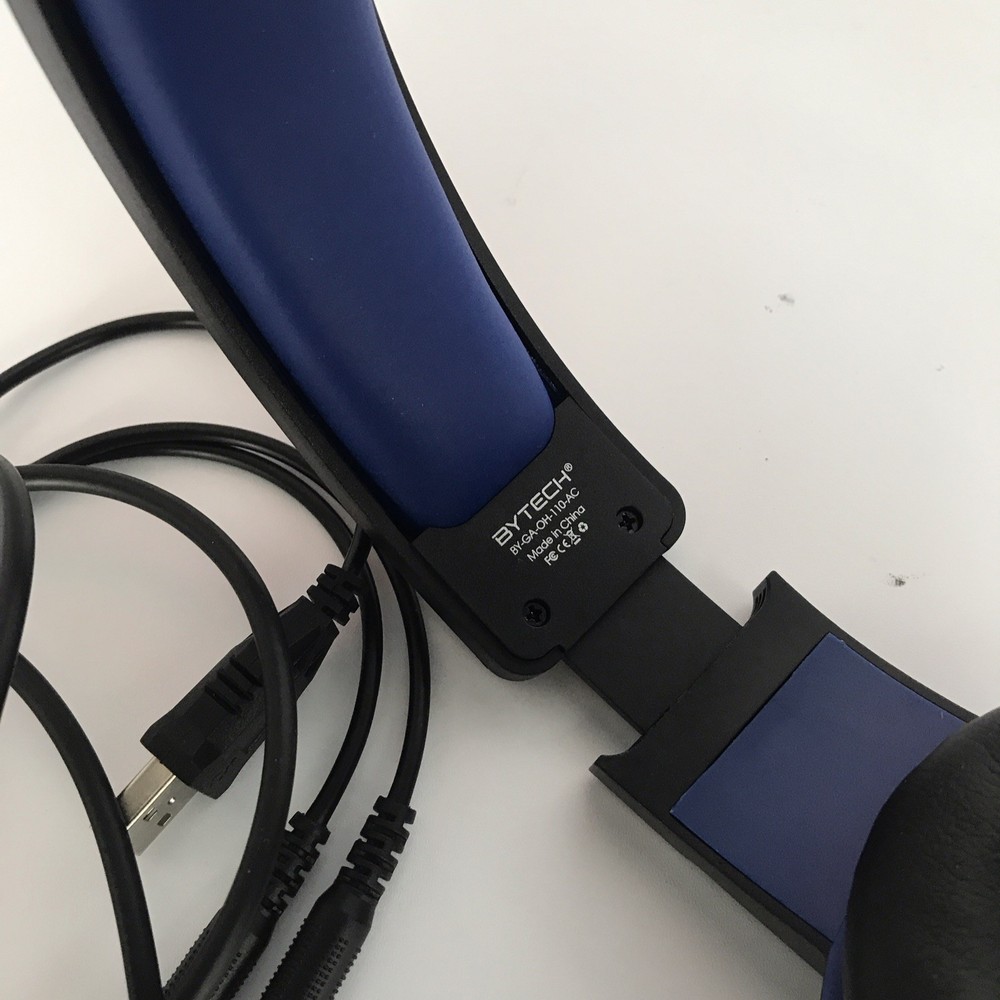 Bytech Gaming Headset Black Blue Backlight Adjustable Headband 3.5mm USB Mic