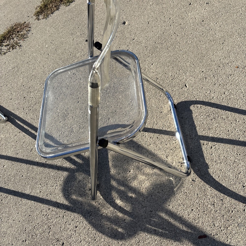 Lucite Chrome Folding Chair