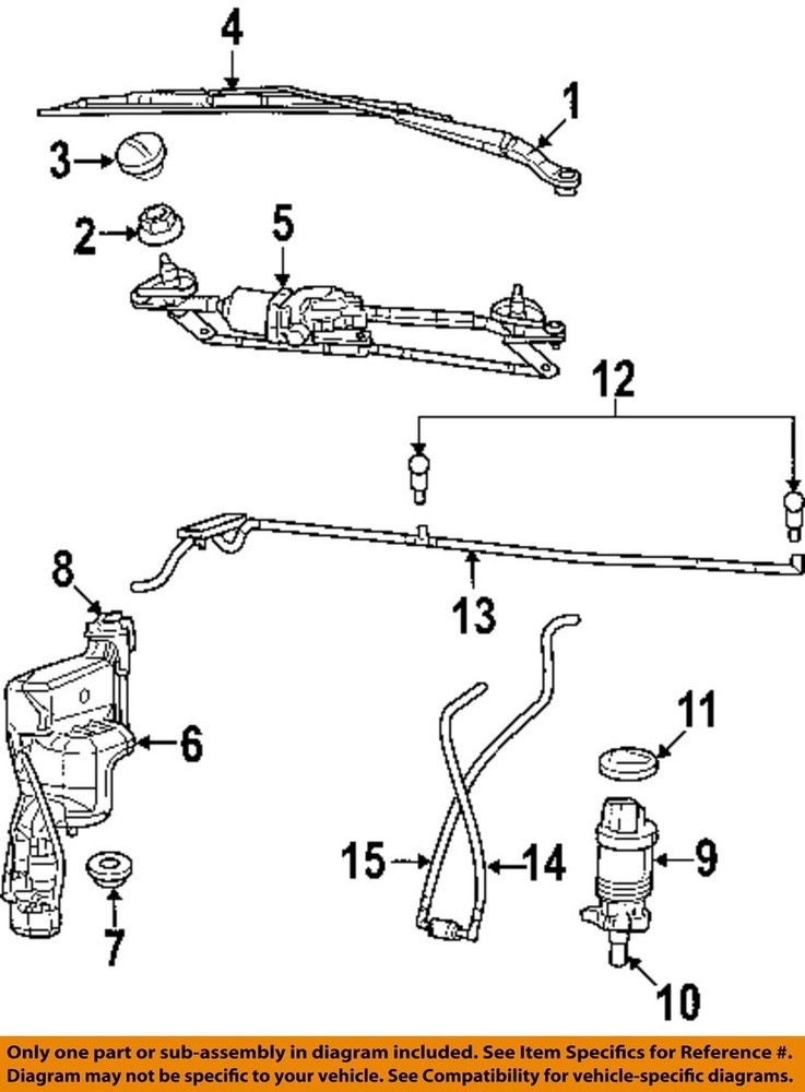 Used Windshield Wiper Motor fits: 2011 Jeep Compass includes linkage Grade A
