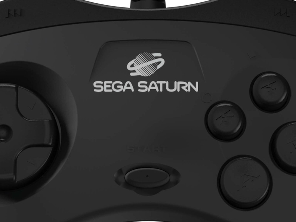 Retro-Bit Official Sega Saturn Controller Pad - Original Port - Black
