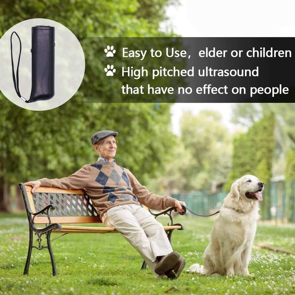 Compact Dog Training Tool with LED Flashlight and Bark Control - Pet Safety