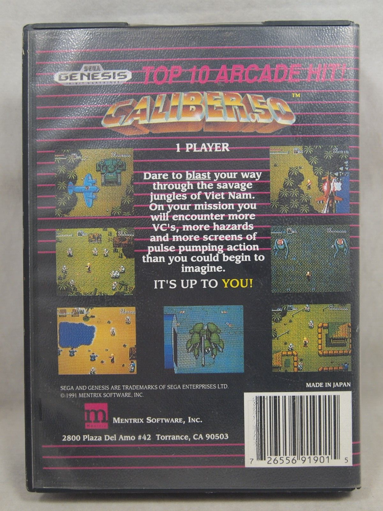 Caliber 50 Case (SEGA Genesis) Authentic BOX ONLY