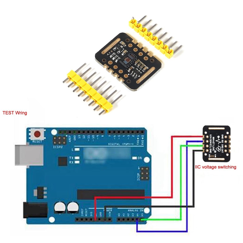 2Pcs Heart Rate Sensor Module MAX30102 Blood Oxygen Sensor Pulse Detection