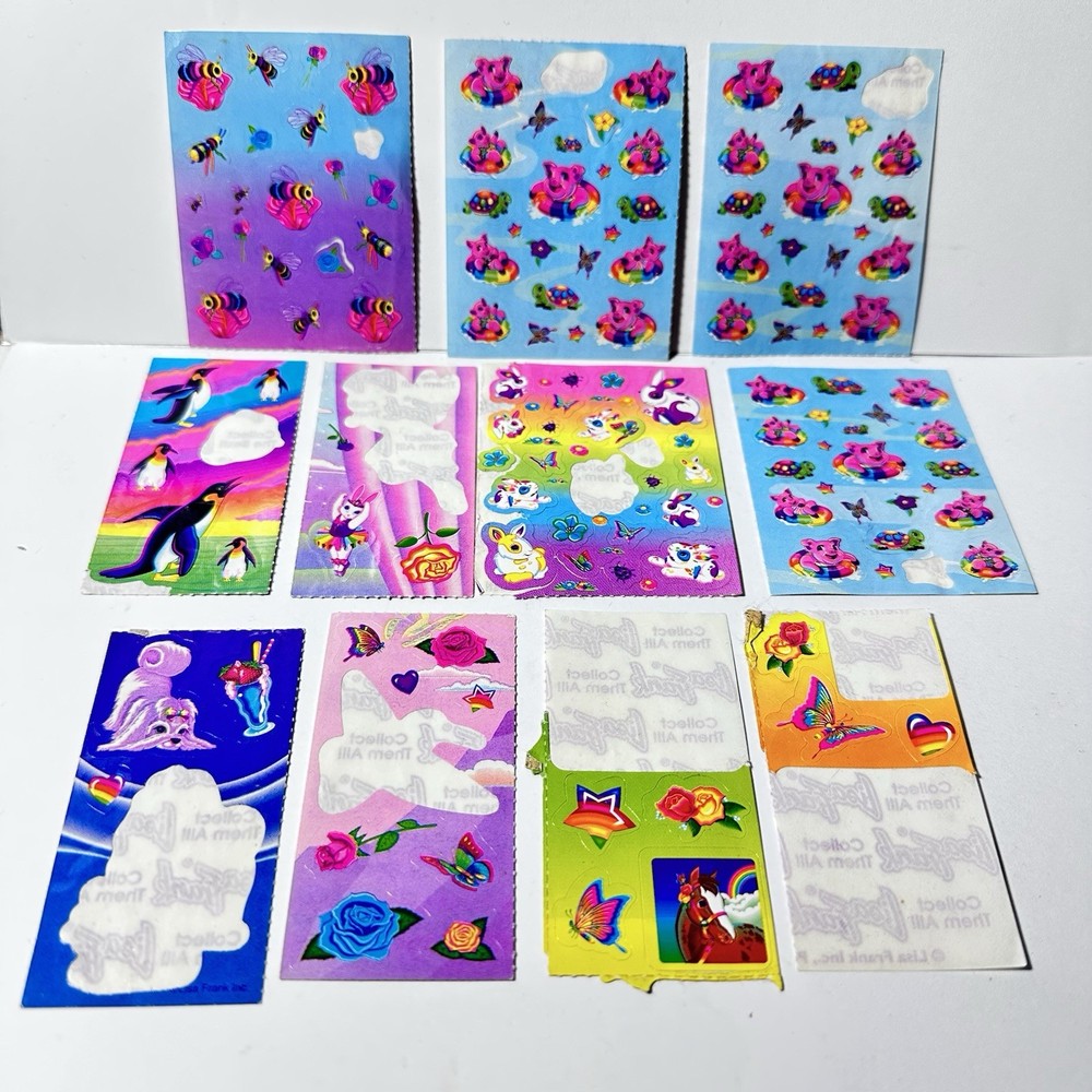 Vintage Lisa Frank Sticker Bundle Partial Sheets