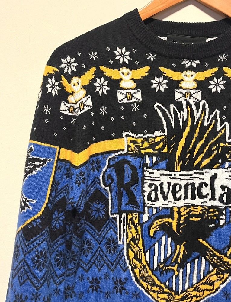 Harry Potter Wizarding World Ravenclaw Printed Blue Pullover Sweater Small