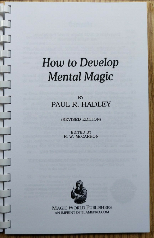 How to Develop Mental Magic by Paul R. Hadley (2-person psychic act)