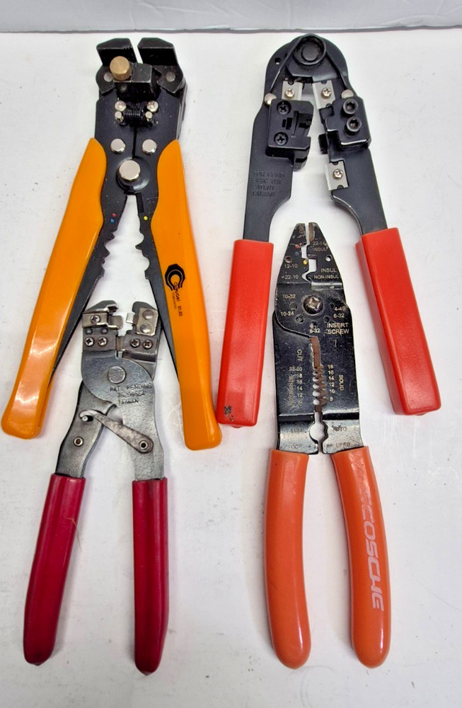 4  Network Cable Modular Crimper/Cutter/Stripper & Ratch Crimping Tools