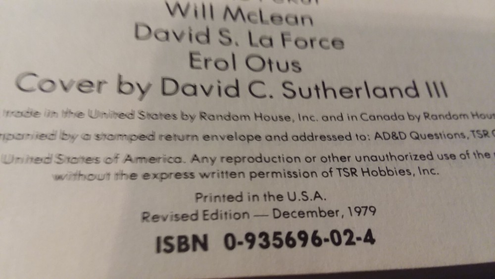 Advanced Dungeons & Dragons Dungeon Master's Guide 1st Edition 6th Beta 238 pp