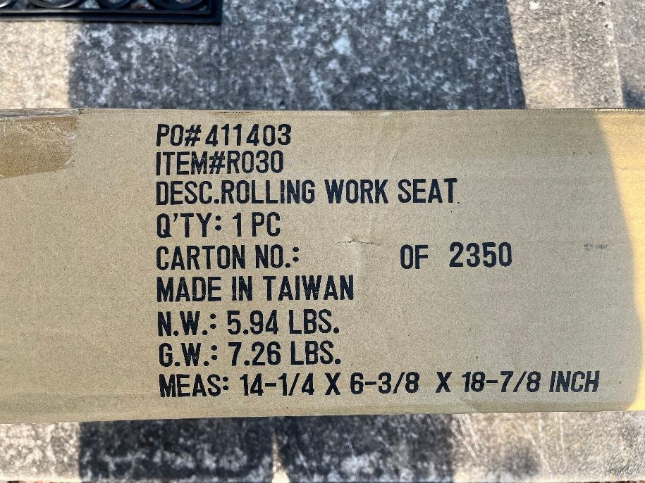 Rolling Work Seat, New in Box