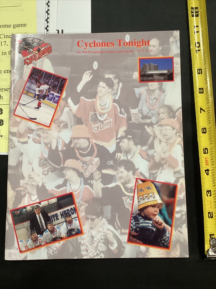 1999 Cincinnati Cyclones v Indianapolis Ice Hockey Program & Insert