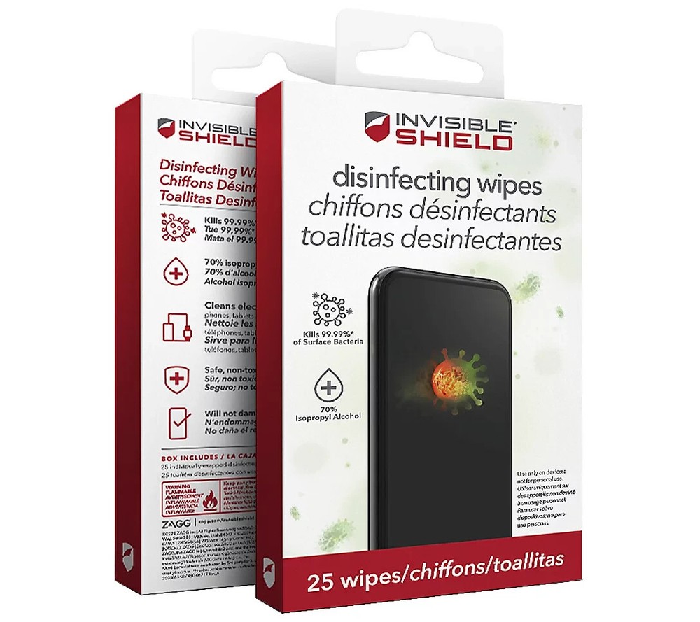 InvisibleShield Antimicrobial Wet Wipe (2) 25 Pack
