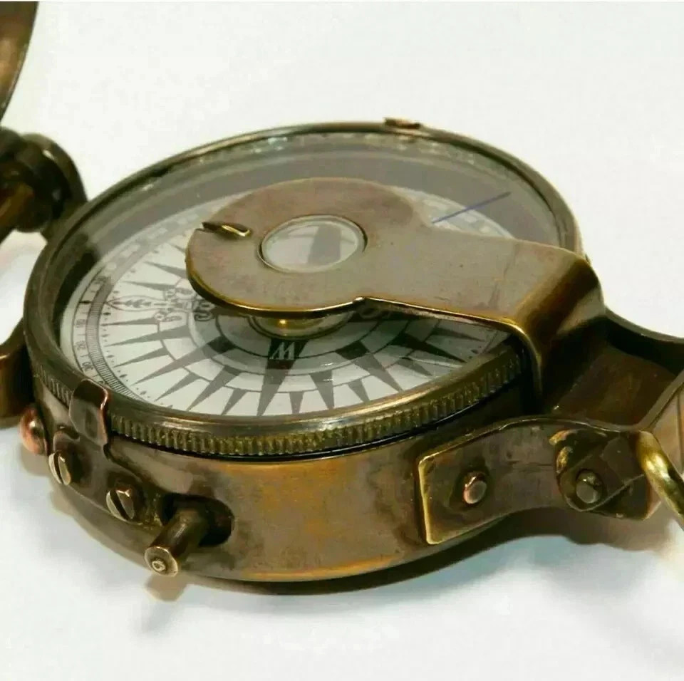 WWII Style Brass Pocket Compass Gift