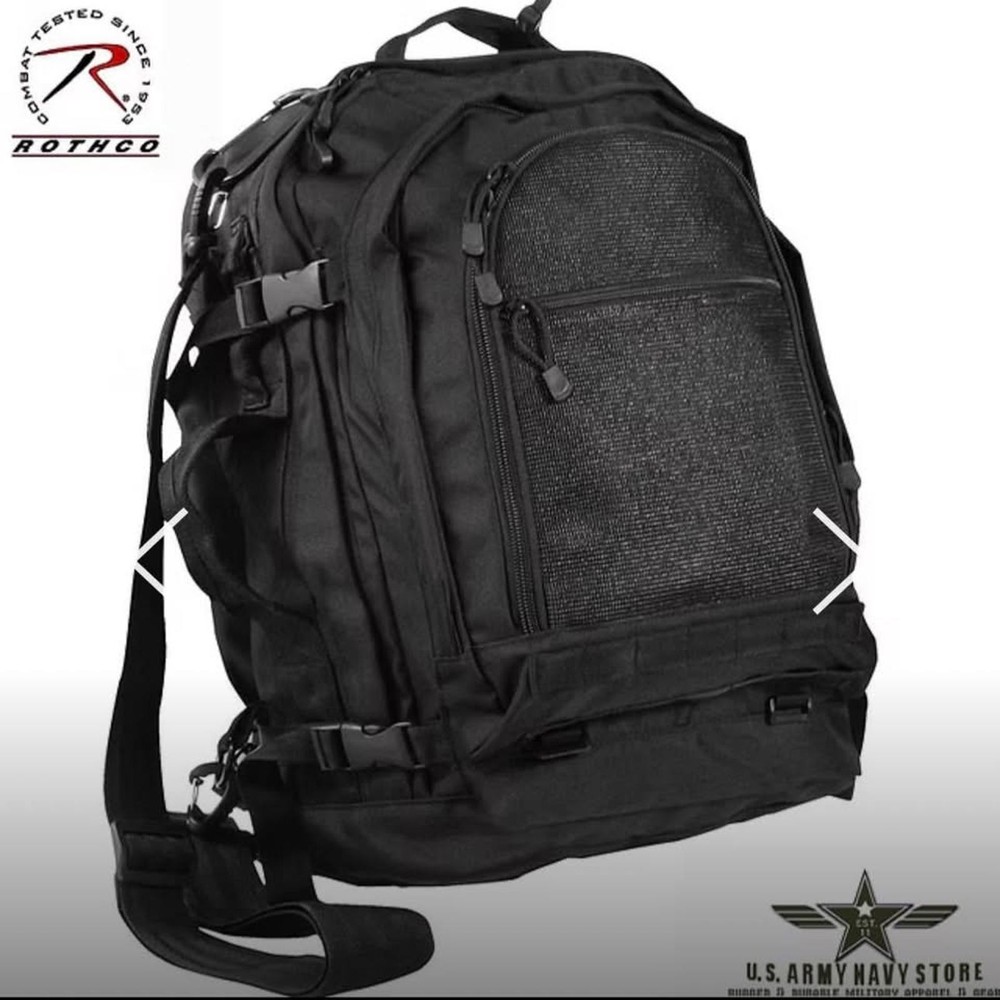 Tactical Backpack Black MOLLE Bugout Travel Camping EDC Pack