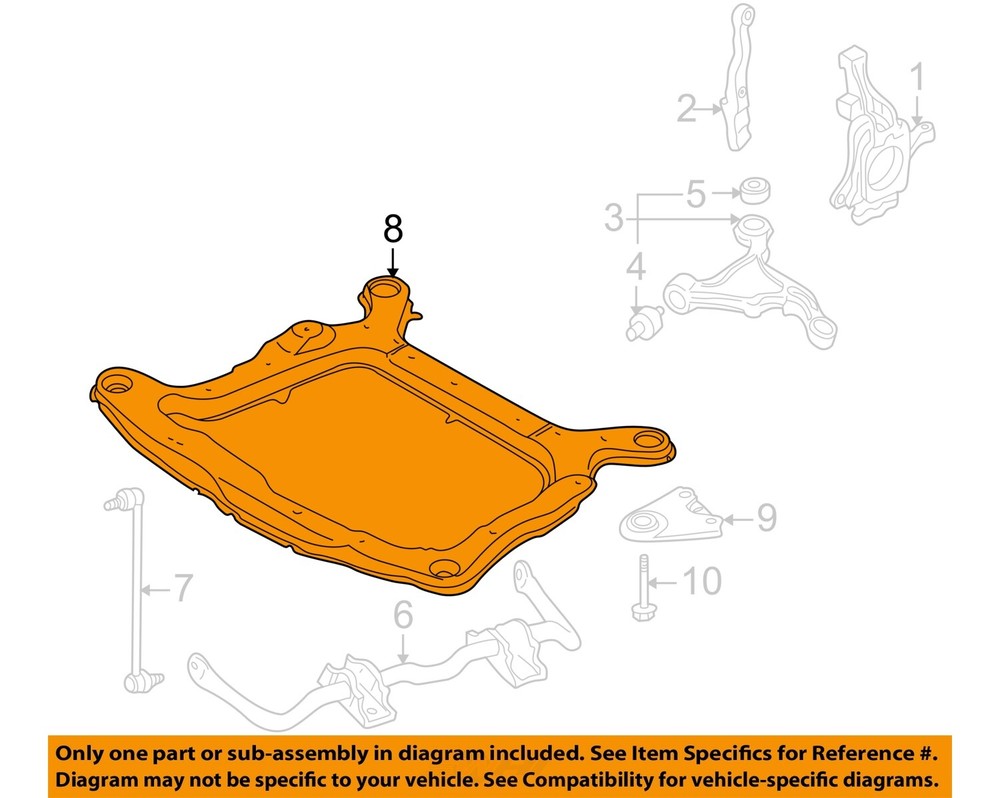 Used Front Frame Crossmember fits: 2006 Ford Five hundred Front engine cradle an