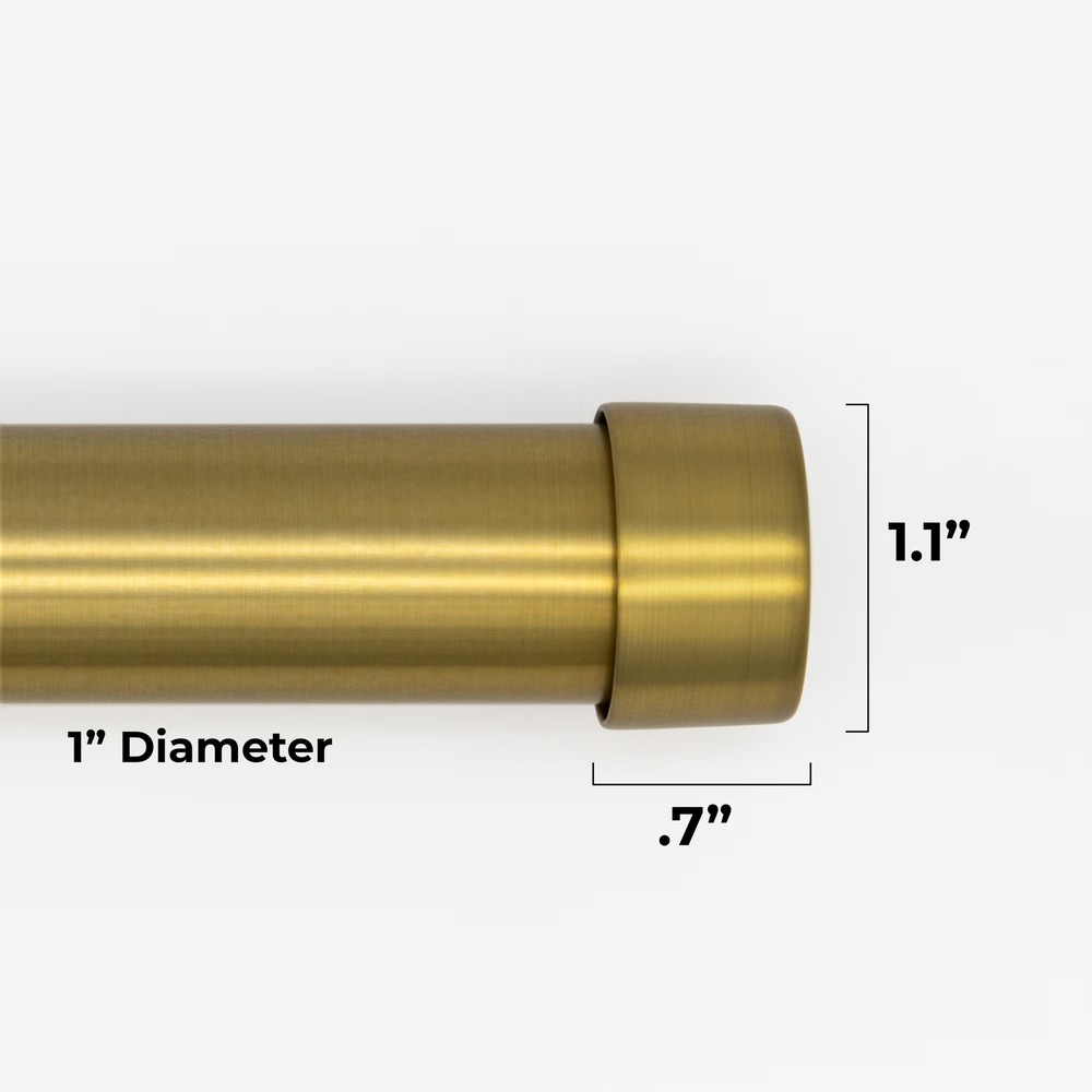 Better Homes & Gardens Plated Brass Cap Adjustable Single Curtain Rod Set